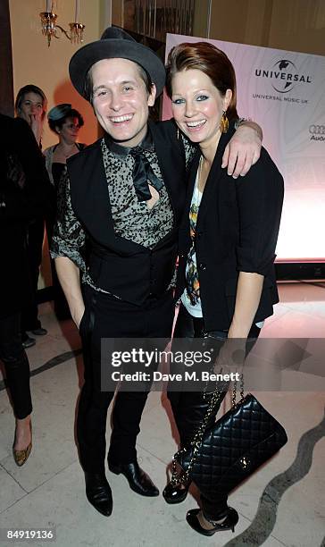 Mark Owen and partner attend the Universal Party following the Brit Awards 2009 at the Claridge's Hotel on February 18, 2009 in London, England.