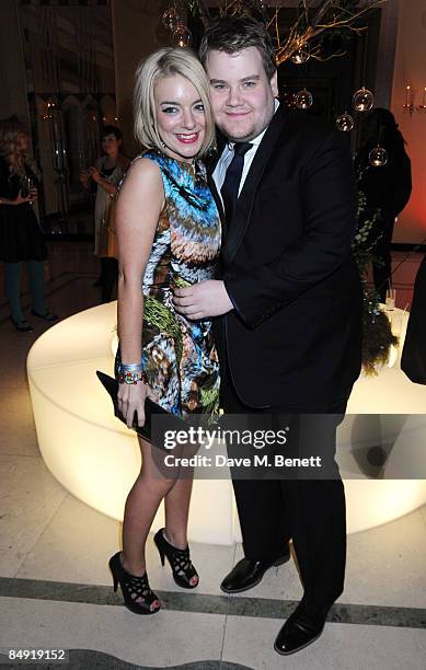 Sheridan Smith and James Corden attend the Universal Party following the Brit Awards 2009 at the Claridge's Hotel on February 18, 2009 in London,...