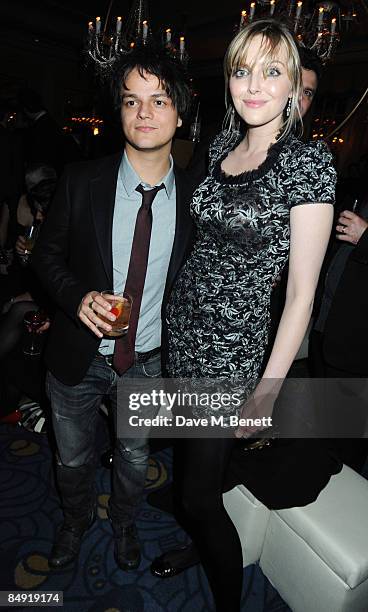 Jamie Cullum and Sophie Dahl attend the Universal Party following the Brit Awards 2009 at the Claridge's Hotel on February 18, 2009 in London,...