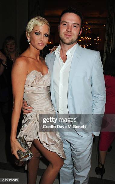 Sarah Harding and Tom Crane attend the Universal Party following the Brit Awards 2009 at the Claridge's Hotel on February 18, 2009 in London, England.