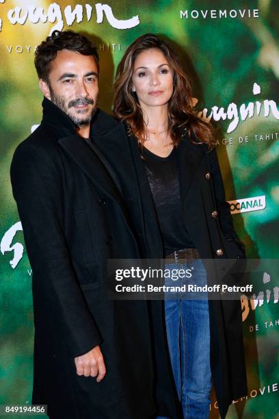 Producer Benoit Ponsaille and actress Nadia Fares attend the "Gauguin, Voyage de Tahiti" Paris Premiere at Cinema Gaumont Capucine on September 18,...