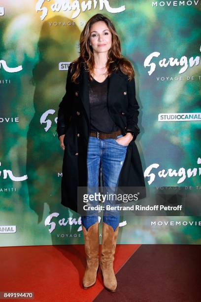 Actress Nadia Fares attends the "Gauguin, Voyage de Tahiti" Paris Premiere at Cinema Gaumont Capucine on September 18, 2017 in Paris, France.