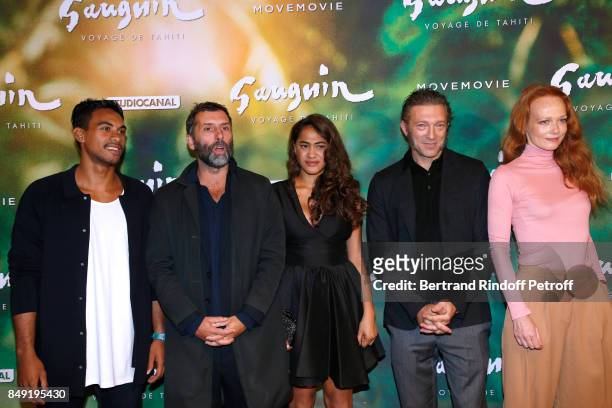 Team of the movie : actor Pua-Tai Hikutini, director Edouard Deluc, actors Tuhei Adams, Vincent Cassel and Pernille Bergendorff attend the "Gauguin,...