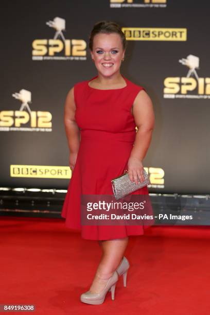 Eleanor Simmonds arriving for the Sports Personality of the Year Awards 2012, at the ExCel Arena, London.