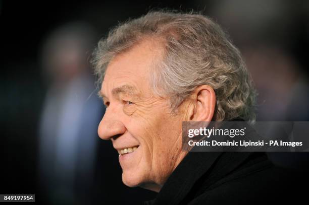 Sir Ian McKellen arriving for the UK Premiere of The Hobbit: An Unexpected Journey at the Odeon Leicester Square, London