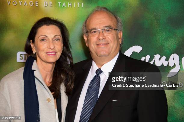 David Khayat and his wife Jocelyne attend the "Gauguin, Voyage De Tahiti" Paris Premiere at Cinema Gaumont Capucines on September 18, 2017 in Paris,...