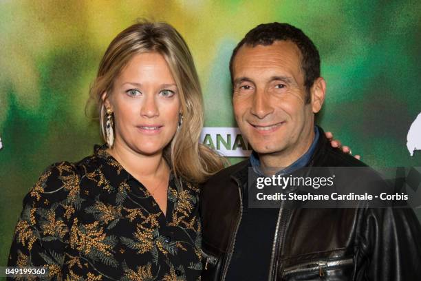 Painter Caroline Faindt and her companion actor Zinedine Soualem attend the "Gauguin, Voyage De Tahiti" Paris Premiere at Cinema Gaumont Capucine on...