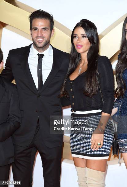 Cesc Fabregas and Daniella Semaan attend the 'Kingsman: The Golden Circle' World Premiere at Odeon Leicester Square on September 18, 2017 in London,...