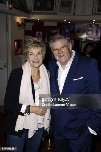 Veronique Jannot and Sylvain Bonnet attend "Trophee Du Bien-Etre" award ceremony at Theatre des Mathurins on September 18, 2017 in Paris, France.