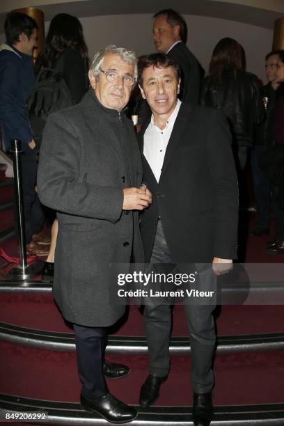 Michel Boujenah and Louis-Michel Colla attend "Trophee Du Bien-Etre" award ceremony at Theatre des Mathurins on September 18, 2017 in Paris, France.