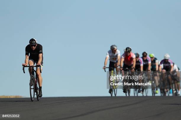 Cyclists take part in the 2017 Below The Belt Pedalthon at Sydney Motorsport Park on September 19, 2017 in Sydney, Australia. Now in its 4th year,...