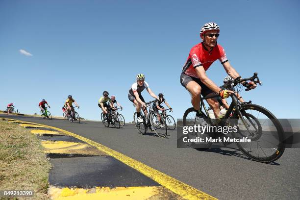 Cyclists take part in the 2017 Below The Belt Pedalthon at Sydney Motorsport Park on September 19, 2017 in Sydney, Australia. Now in its 4th year,...
