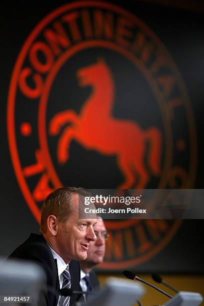 Of Continental, Karl-Thomas Neumann, announces the companies results 2008 during the annual press conference on February 19, 2009 in Hannover,...