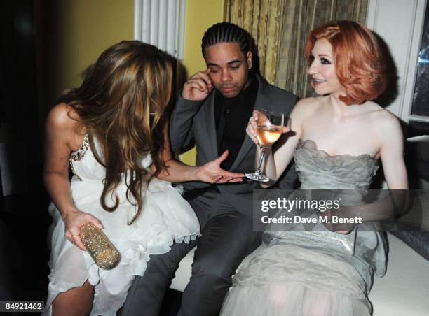 Kimberly Walsh and Nicola Roberts attend the Universal Party following the Brit Awards 2009, at the Claridge's Hotel on February 18, 2009 in London,...