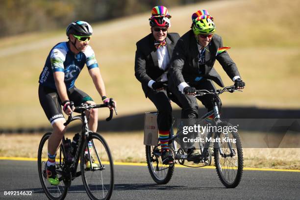 Cyclists take part in the 2017 Below The Belt Pedalthon at Sydney Motorsport Park on September 19, 2017 in Sydney, Australia. Now in its 4th year,...