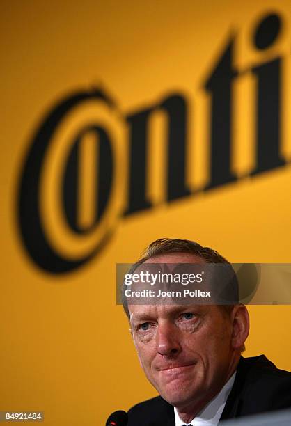 Of Continental, Karl-Thomas Neumann, announces the companies results 2008 during the annual press conference on February 19, 2009 in Hannover,...