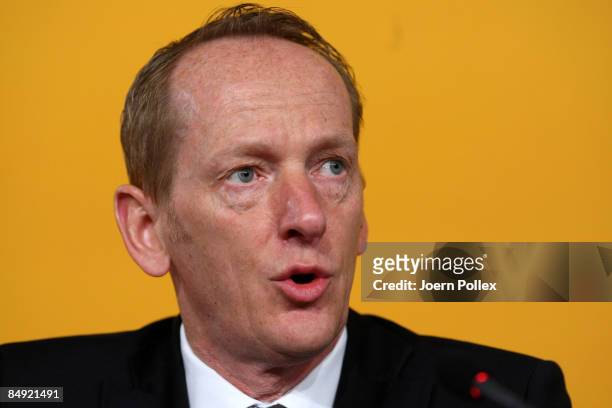 Of Continental, Karl-Thomas Neumann, announces the companies results 2008 during the annual press conference on February 19, 2009 in Hannover,...