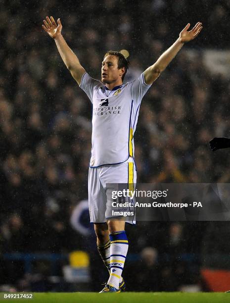 Leeds United's Luciano Becchio celebrates scoring the opening goal of the game