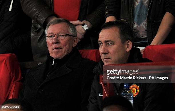 Manchester United manager Sir Alex Ferguson with first team coach Rene Meulensteen