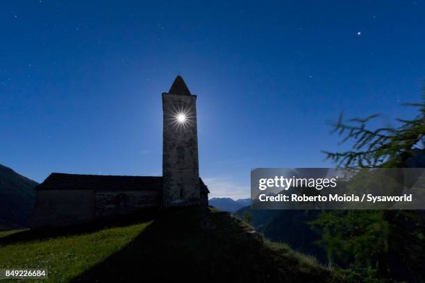 moonlight, san romerio alp, switzerland - brusio grisons stock pictures, royalty-free photos & images