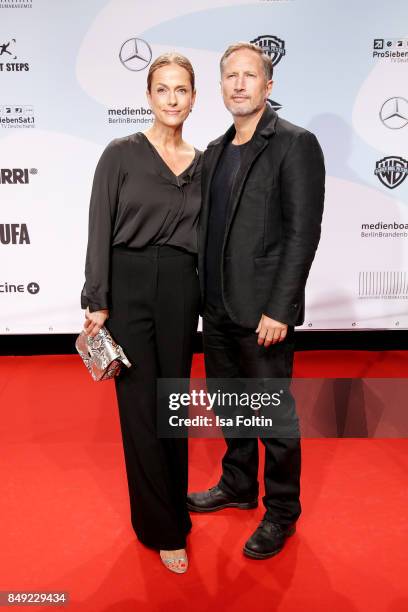 German actress Claudia Michelsen and German actor Benno Fuermann attend the First Steps Awards 2017 at Stage Theater on September 18, 2017 in Berlin,...