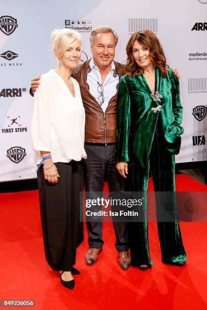 Marika George, Nico Hofmann, CEO UFA and German actress Iris Berben attend the First Steps Awards 2017 at Stage Theater on September 18, 2017 in...