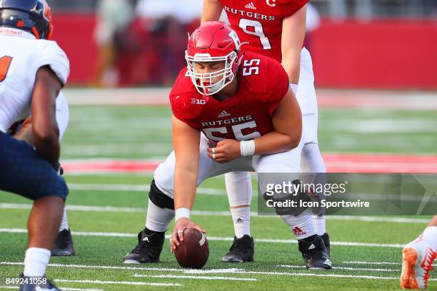 Rutgers Scarlet Knights offensive lineman Michael Maietti during the college football game between the Rutgers Scarlet Knights and the Morgan State...