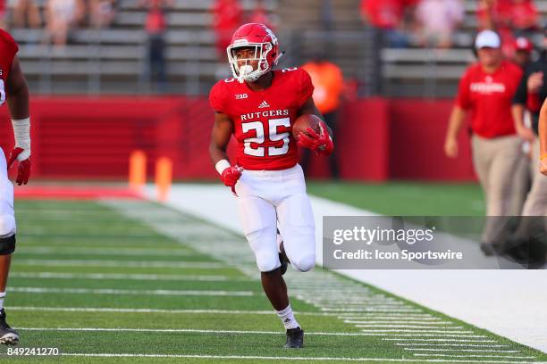 Rutgers Scarlet Knights running back Raheem Blackshear during the college football game between the Rutgers Scarlet Knights and the Morgan State...