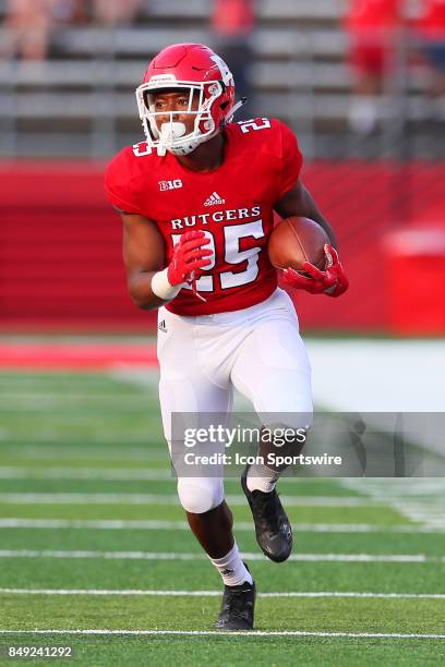 Rutgers Scarlet Knights running back Raheem Blackshear during the college football game between the Rutgers Scarlet Knights and the Morgan State...