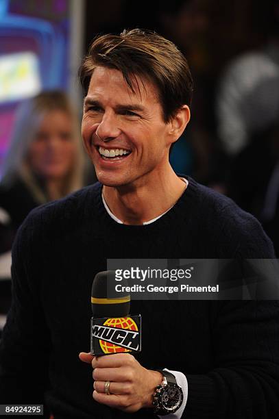 Actor Tom Cruise visits MuchOnDemand for a live interview about his upcoming movie "Valkyrie" at the MuchMusic HQ on December 8, 2008 in Toronto,...