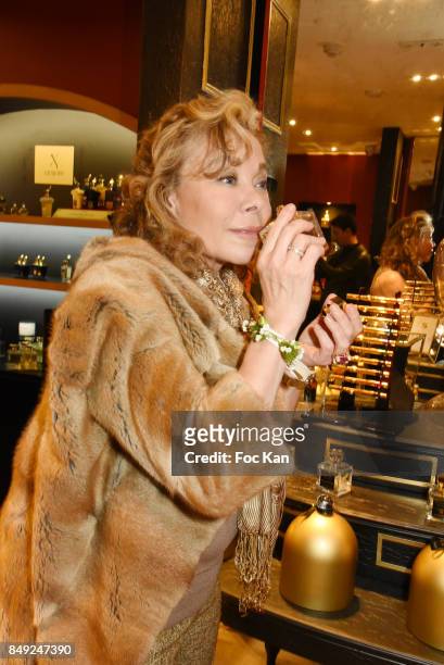 Actress Grace de Capitani attends 'Nuit Jovoy Rose Millesimee' at Jovoy Store on September 18, 2017 in Paris, France.