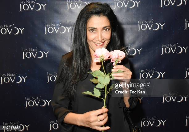 Actress Fatima Adoum attends 'Nuit Jovoy Rose Millesimee' at Jovoy Store on September 18, 2017 in Paris, France.