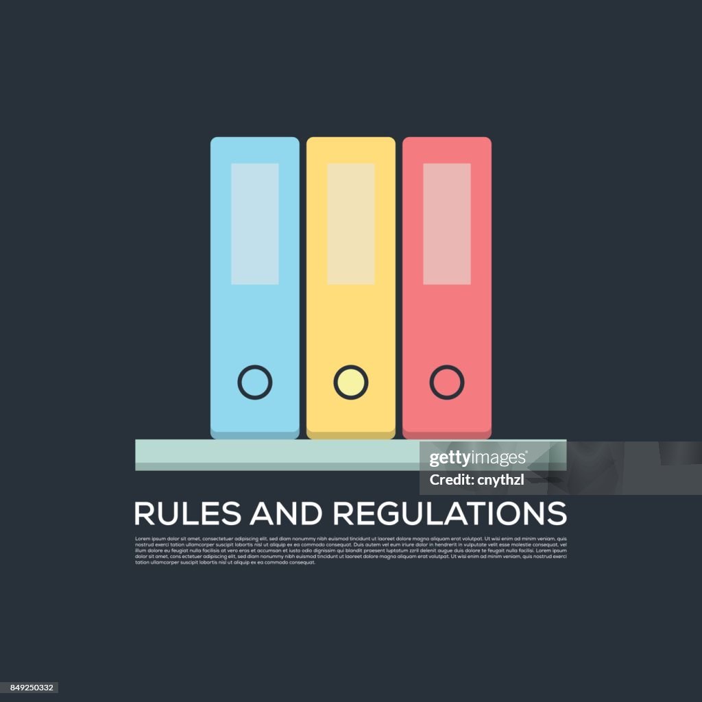 RULES AND REGULATIONS CONCEPT VECTOR ICON