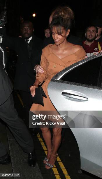 Halle Berry seen at Miu Miu X LOVE Magazine party at No 5 Hertford Street during London Fashion Week September 2017 on September 18, 2017 in London,...