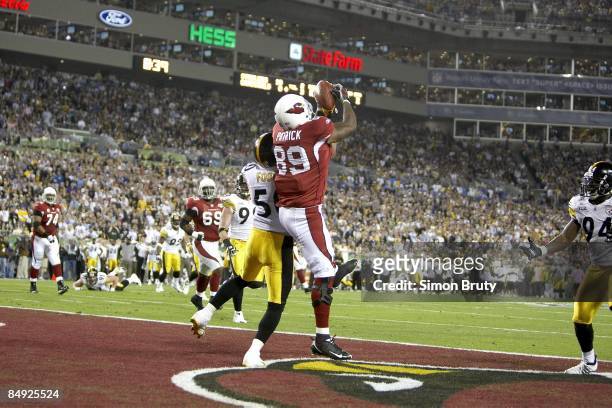 Super Bowl XLIII: Arizona Cardinals Ben Patrick in action, touchdown vs Pittsburgh Steelers. Tampa, FL 2/1/2009 CREDIT: Simon Bruty