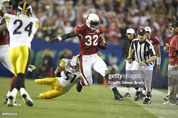 Super Bowl XLIII: Arizona Cardinals Edgerrin James in action, rushing vs Pittsburgh Steelers. Tampa, FL 2/1/2009 CREDIT: Simon Bruty
