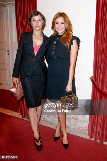 German actress Meret Becker and German presenter and actress Palina Rojinski attend the First Steps Awards 2017 at Stage Theater on September 18,...