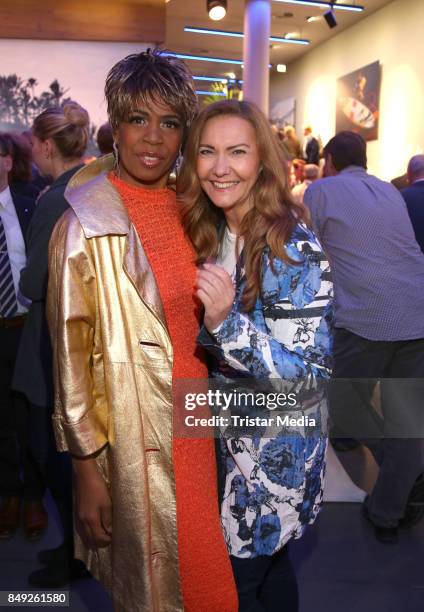 Love Newkirk and Ilona Baumgart attend the Mercedes me Store Opening on September 18, 2017 in Hamburg, Germany.