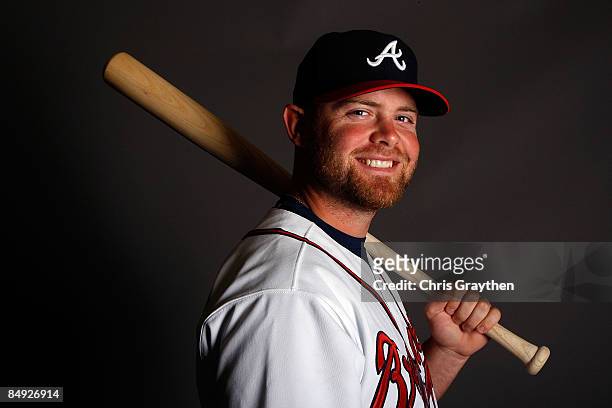 Brian McCann of the Atlanta Braves poses for a photo during Spring Training Photo day on February 19, 2009 at Champions Stadium at Walt Disney World...