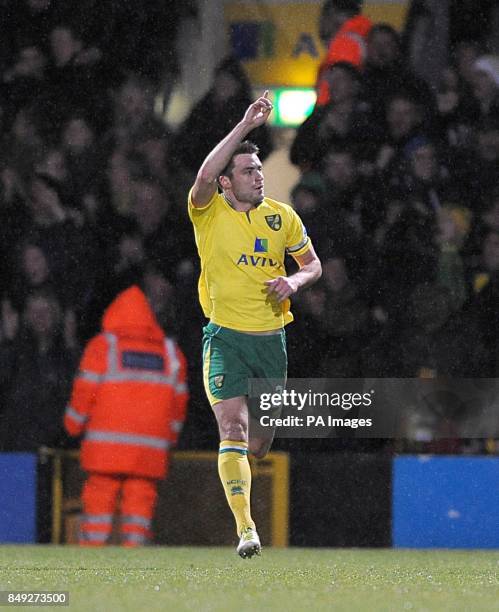 Norwich City's Russell Martin celebrates after scoring his team's third goal