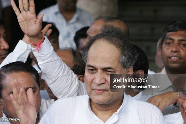 Rajya Sabha Elections Industrialist: Rahul Bajaj coming out of Vidhan Bhavan after winning the Rajya Sabha seat. Also seen Prakash Javdekar ,...