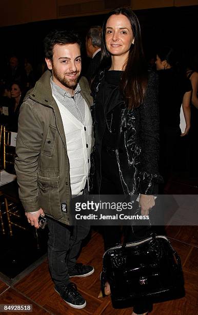 Socialite Annie Churchill and Brandon Perlman attend Douglas Hannant 2009 Fashion Show during Mercedes-Benz 2009 Fashion Week at the Plaza Hotel in...