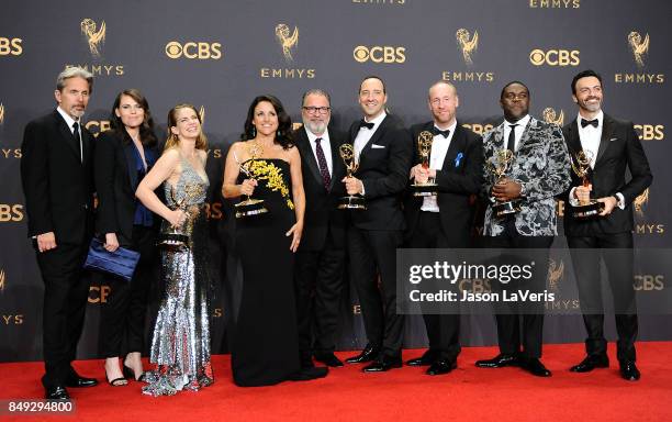 Actors Gary Cole, Clea DuVall, Anna Chlumsky, Julia Louis-Dreyfus, Kevin Dunn, Tony Hale, Matt Walsh, Sam Richardson, and Reid Scott, winners of the...