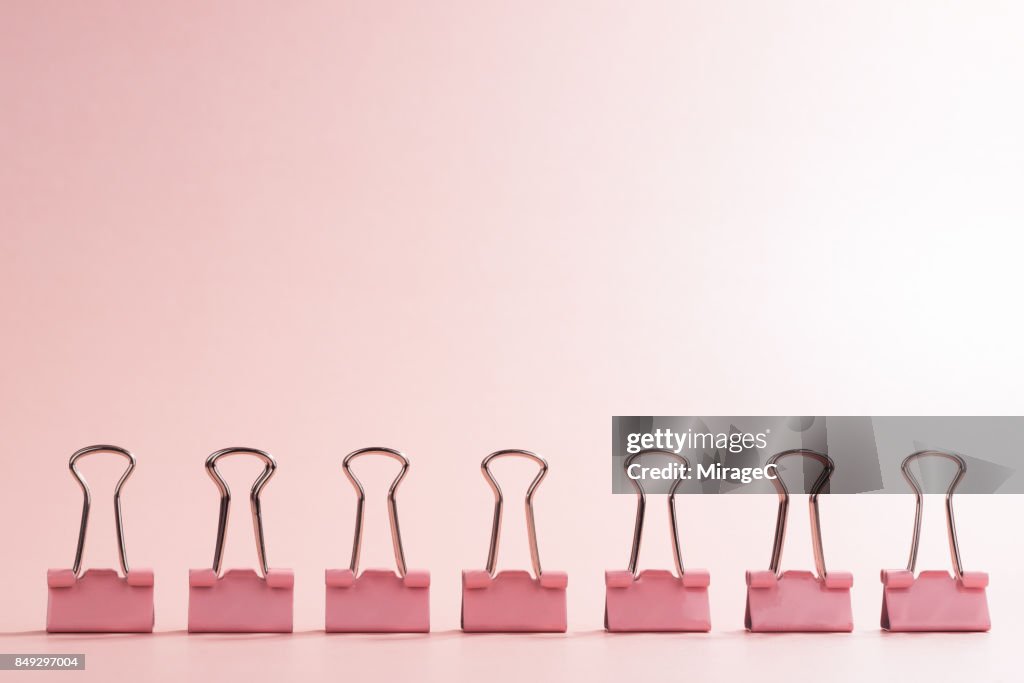 A Row of Binder Clip