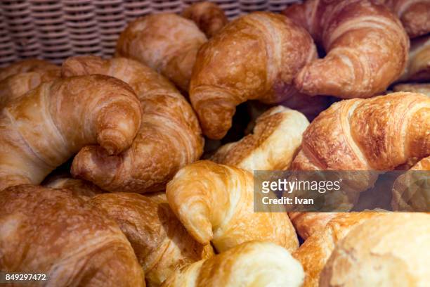 basket of fresh croissant - san anselmo foto e immagini stock