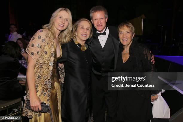 Sue Brandt, Dasha Epstein, Tom Brandt, and Bonnie Tandy Leblang attend the American Theatre Wing Centennial Gala at Cipriani 42nd Street on September...