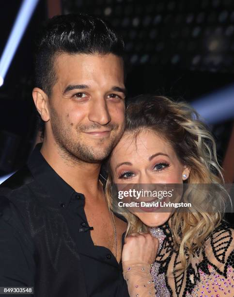 Dancer Mark Ballas and violinist Lindsey Stirling attend "Dancing with the Stars" season 25 at CBS Televison City on September 18, 2017 in Los...