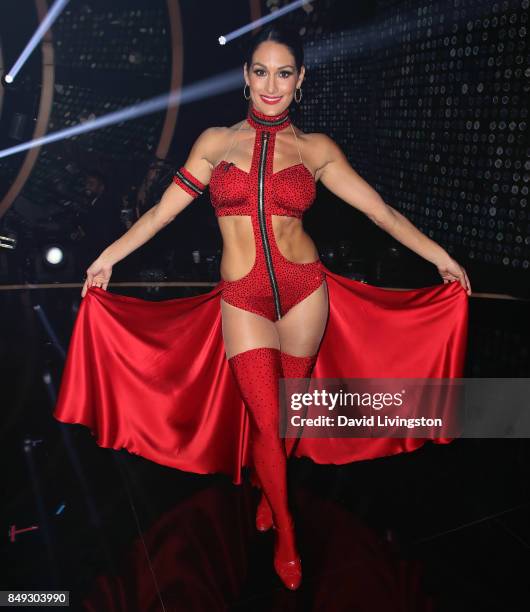 Professional wrestler Nikki Bella attends "Dancing with the Stars" season 25 at CBS Televison City on September 18, 2017 in Los Angeles, California.