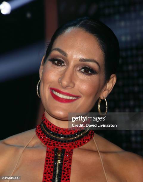 Professional wrestler Nikki Bella attends "Dancing with the Stars" season 25 at CBS Televison City on September 18, 2017 in Los Angeles, California.