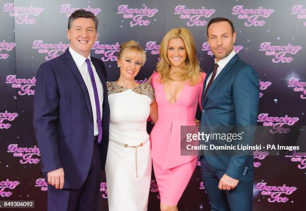 Dancing on Ice judges Robin Cousins, Karen Barber, Ashley Roberts and Jason Gardiner at a photocall for the launch of the new series of 'Dancing on...